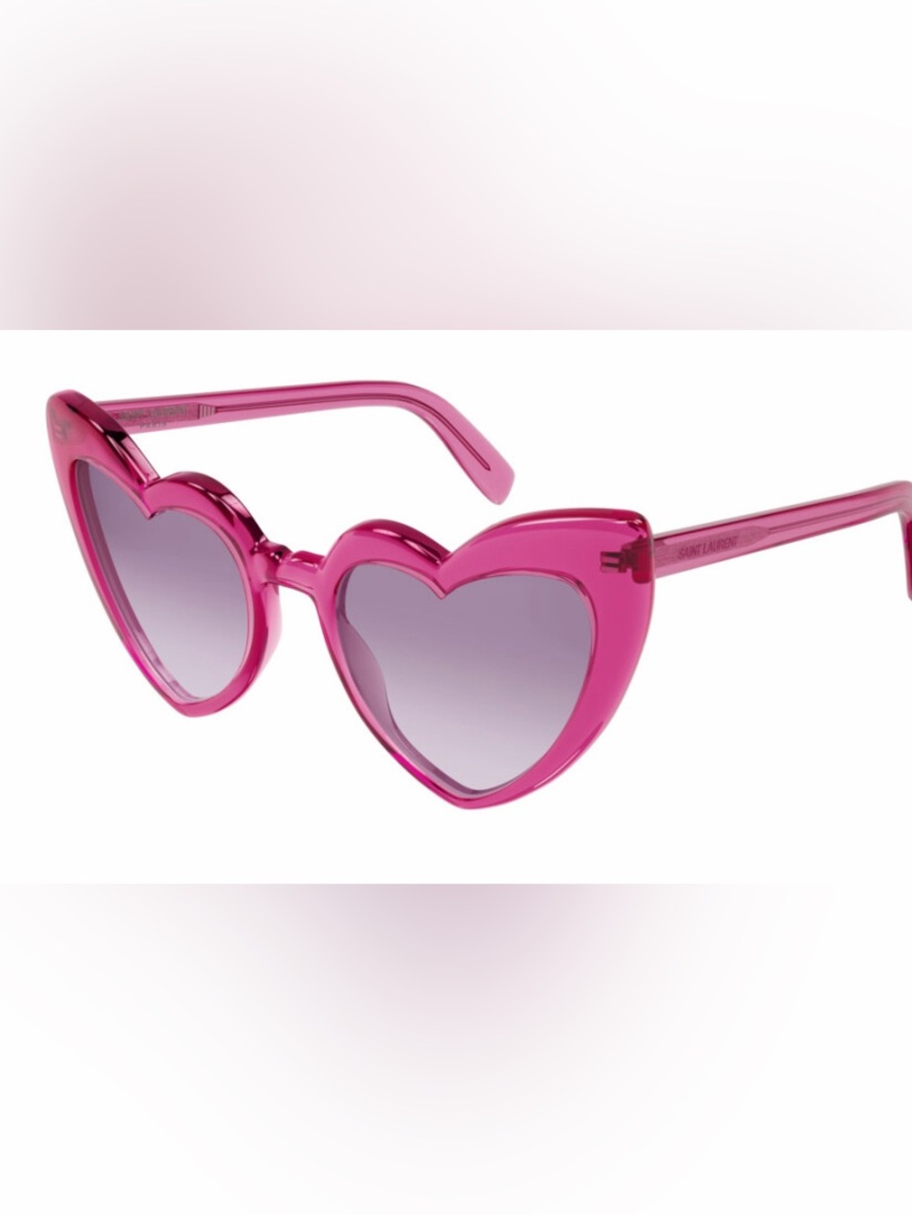 Saint Laurent Pink Lou Lou Heart Cat-Eye Sunglasses - Picture 2 of 9